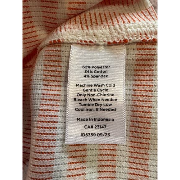 T by Talbots petite small nwt orange white stripe top long sleeve - Picture 6 of 6